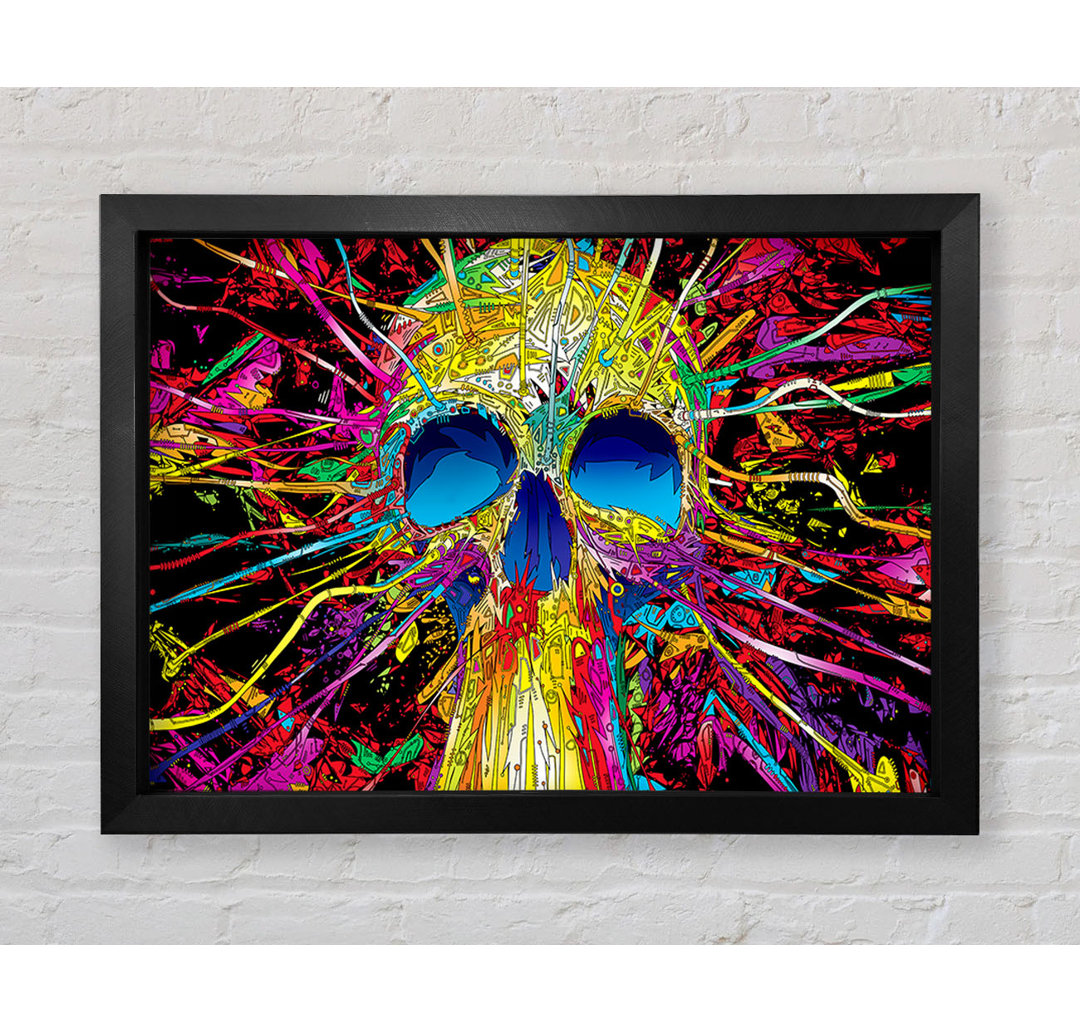 Skulls Colorful - Einzelner Bilderrahmen Kunstdrucke