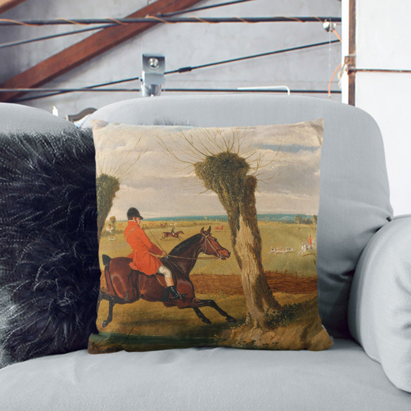 The Suffolk Hunt Vol.2 Scatter Cushion with Filling, 55cm H x 55cm W x 20cm D, White
