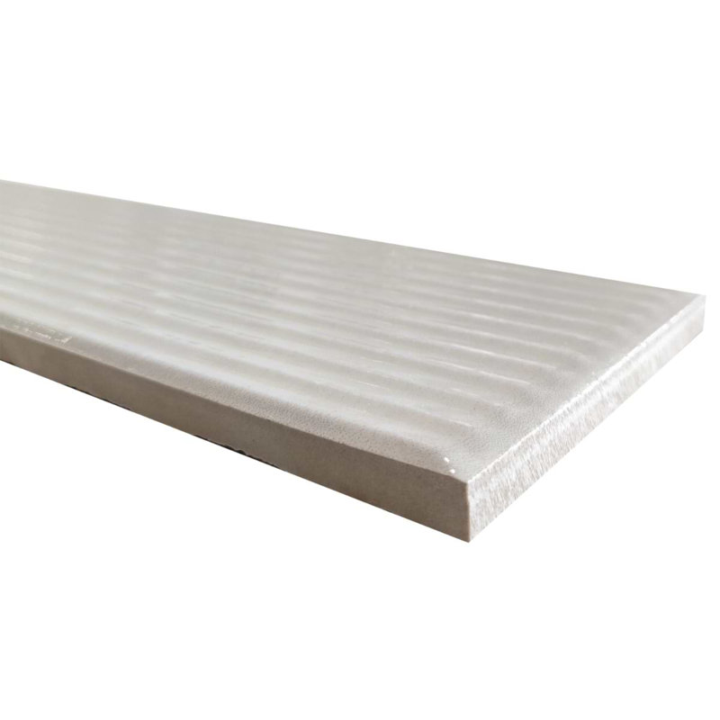 Stacy Garcia ArtBlock Fluted 4x16 Glossy Porcelain Tile, Bianco