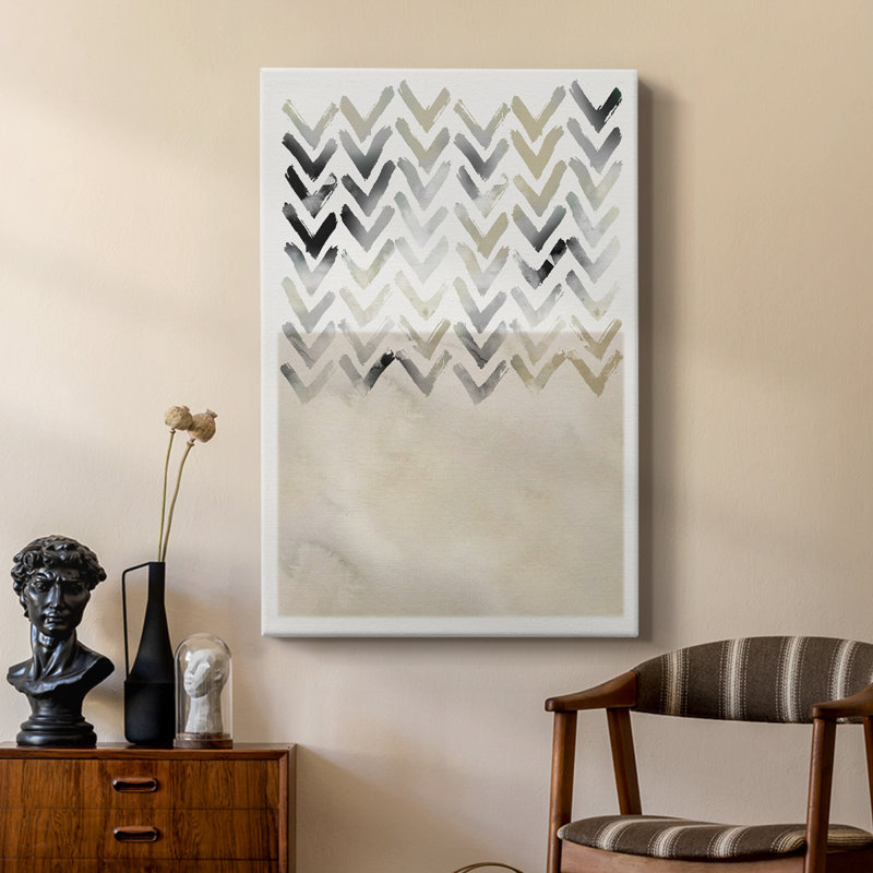Chevrons neutres - galerie Cavas sur mesure, H 18 po x l 12 po