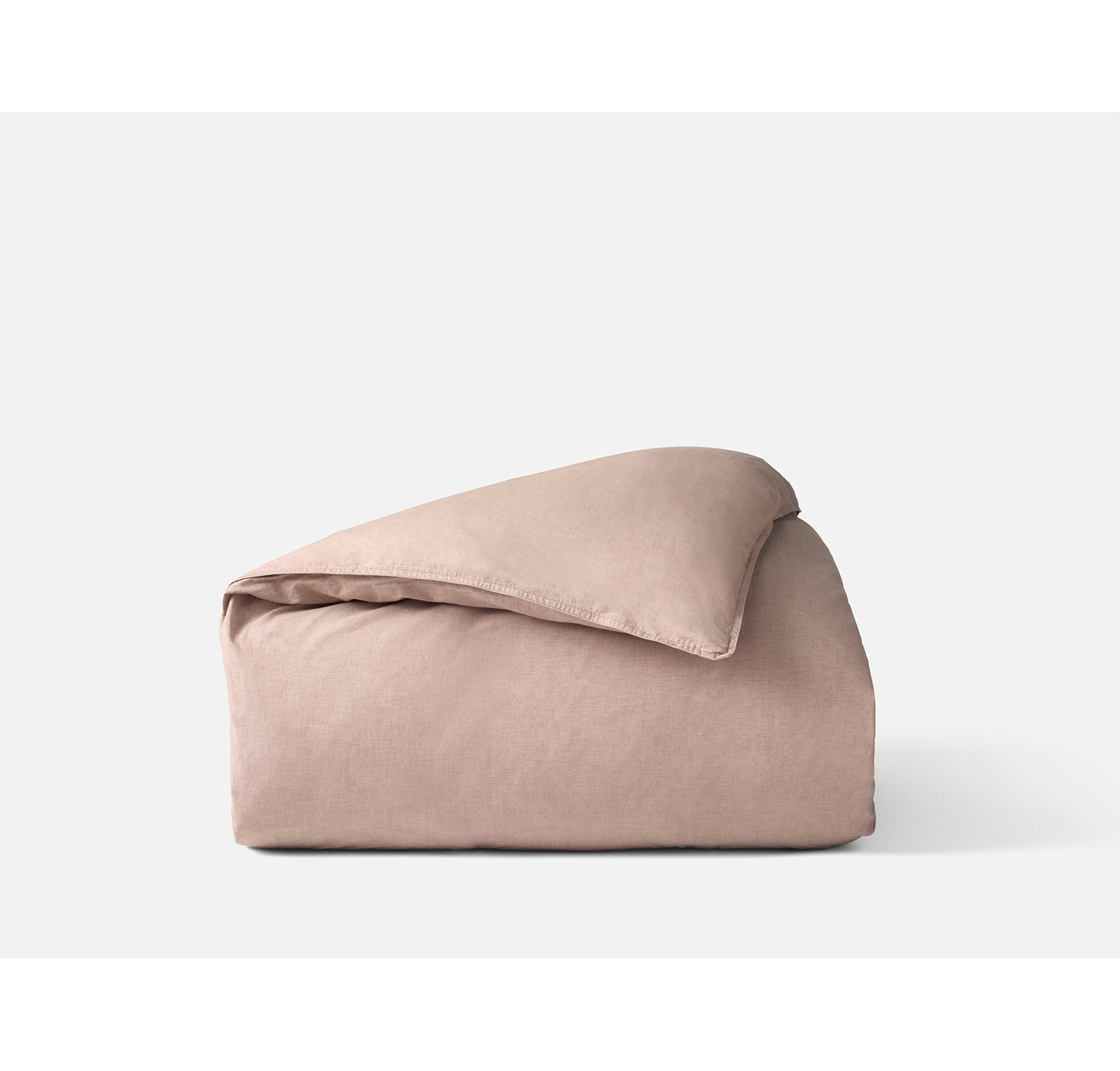 Organic Cotton Percale Duvet Cover, Twin Duvet Cover, Praline Chambray