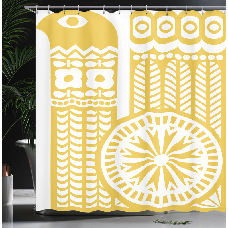 Shower Curtain with Hooks Included, 84"H x 69"W