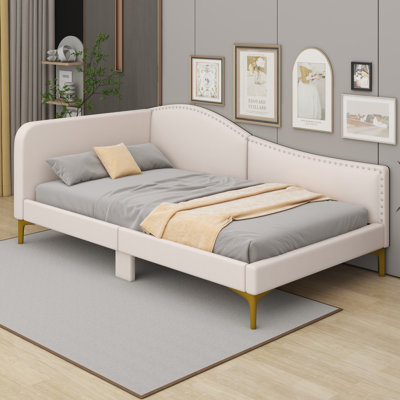 Silvan Upholstered Daybed Bed with Headboard and Armrest