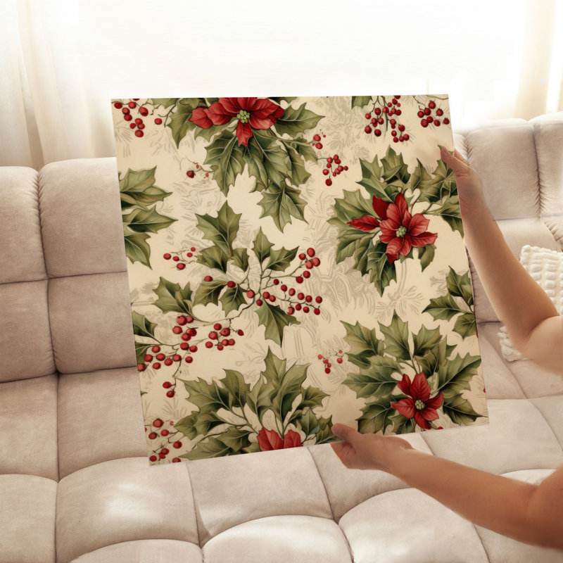 Fleurs de Noël florales, reproduction d'art classique sans cadre, H 28 po x l 28 po