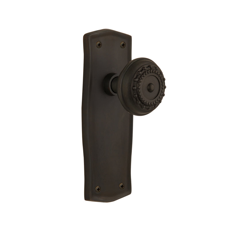 Prairie Plate with Meadows Door Knob, Oil-Rubbed Bronze, 2 3/8