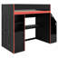 Lit mezzanine de jeu avec bureau et rangement, lumières DEL-1640652322
