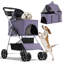 Poussette pliable 3-en-1 avec panier de rangement pour chien