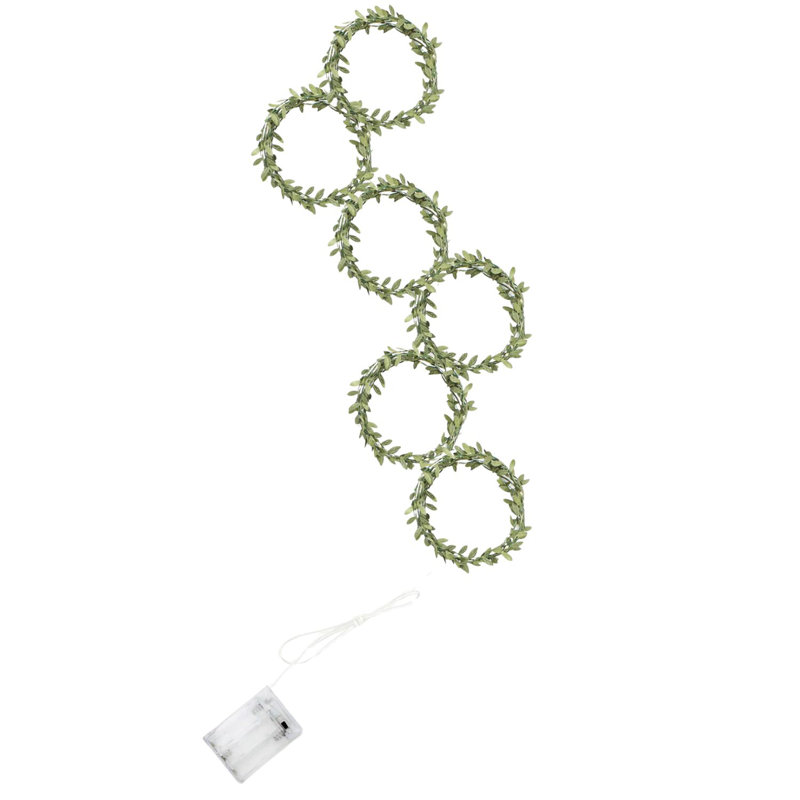  96 guirlandes de vignes vertes à DEL 96 feuilles - 5,2 pi x 2 pi guirlande lumineuse décorative avec 6 rangées, lueur blanc chaud, applique murale d'extérieur ou de patio