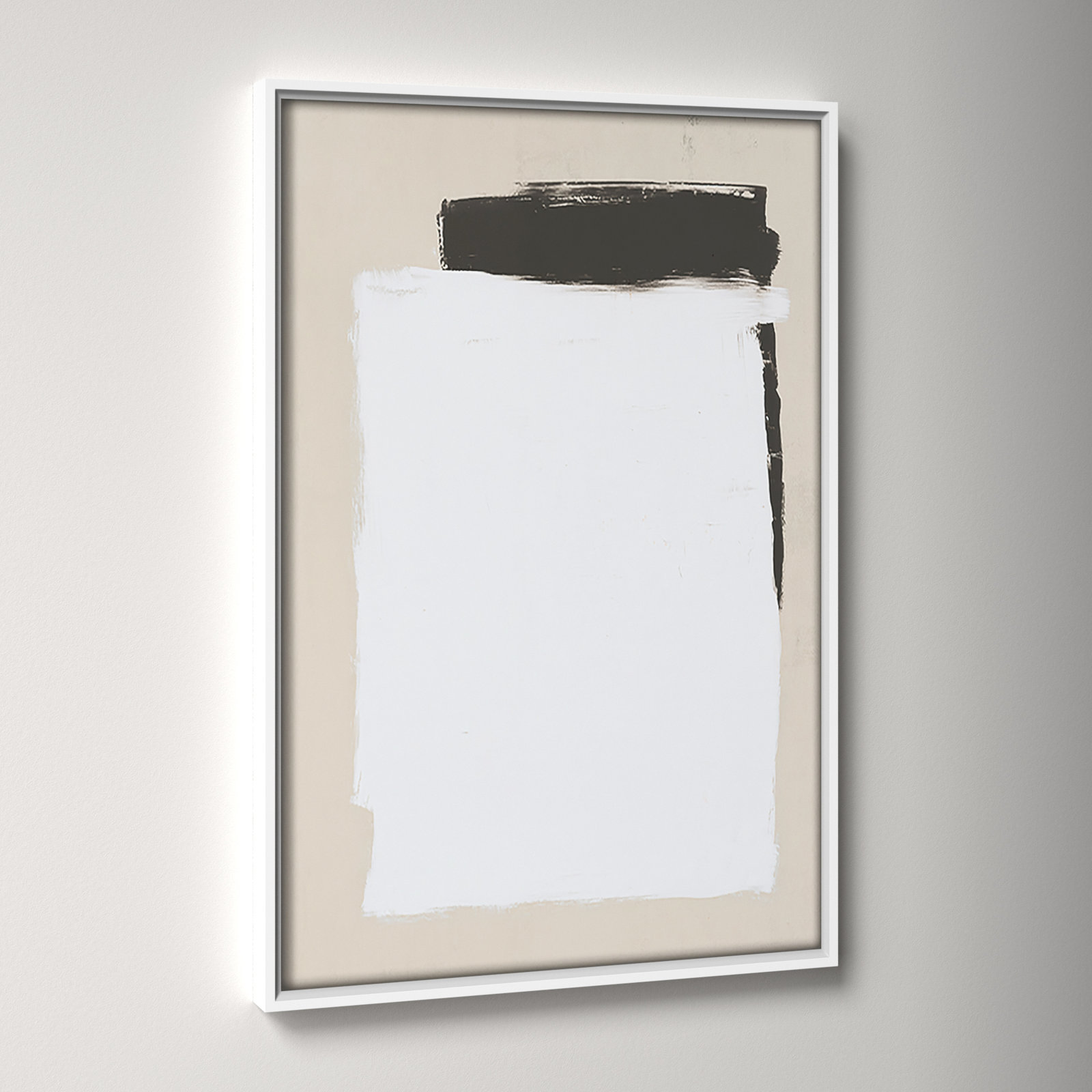 Two Mirrors, Framed Canvas, 37.5" H x 25.5" W, White