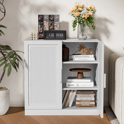Rattan Storage Cabinet with Adjustable Shelves