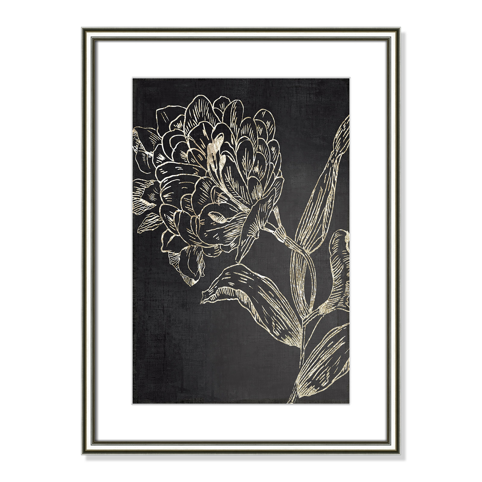 Clarendon "Golden Flower Folklore II" Print, 24.25" H x 18.25" W, Silver