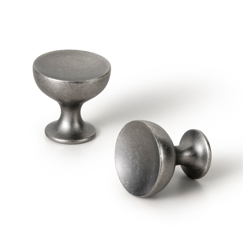 Poignée en forme de verre à vin de 1,26 po de diamètre, Argent antique