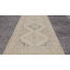 Tapis de couloir unique en laine noué à la main de style années 1960 de 4 pi 8 po x 12 pi 2 po beige / gris