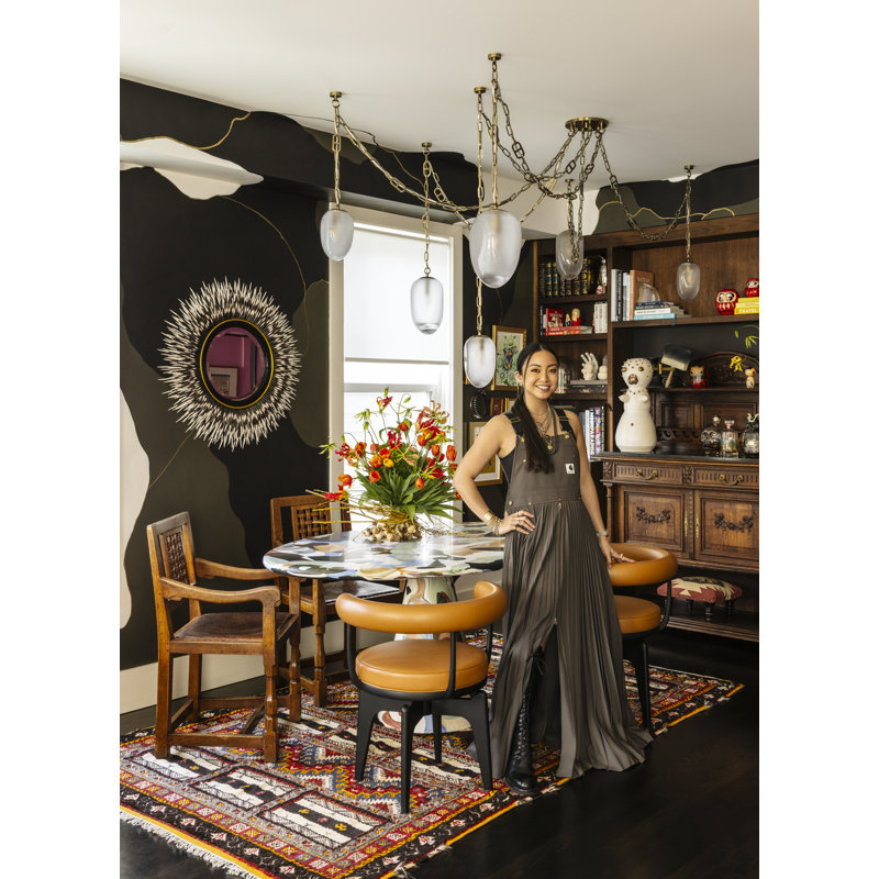 Daith Etched Glass Chandelier by Noz Nozawa for Corbett Lighting, 70" H x 61.25" W x 61.25" D