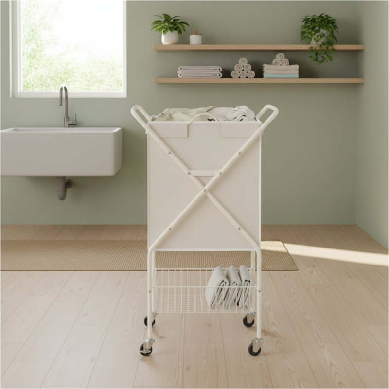 La structure pliante en métal est robuste et prend peu de place lorsqu'elle est pliée, ce qui la rend plus flexible pour le rangement.