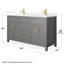 Beckett 60" Freestanding Double Bathroom Vanity with Quartz Top-1942309800-1942309808-1942309811