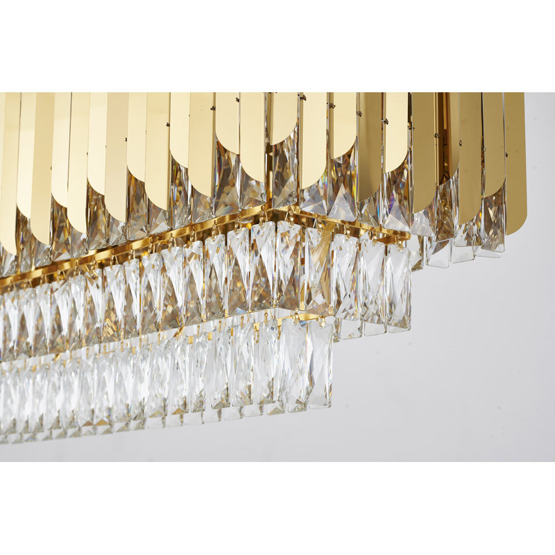 Lustre en cristal 12 lumières Modern , Or
