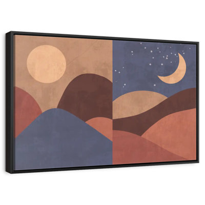 Boho Sun Moon And Mountains I