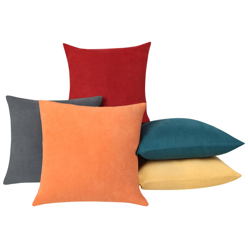 Housse de coussin en velours Delara 20 x 20, paquet de 1 - Housse de coussin décoratif avec fermeture à glissière cachée pour canapé, canapé et chambre à coucher