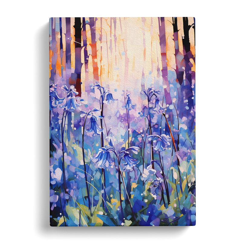 Bluebell Flower Impressionism No.2 - Wrapped Canvas, 76cm H x 50cm W x 3cm D