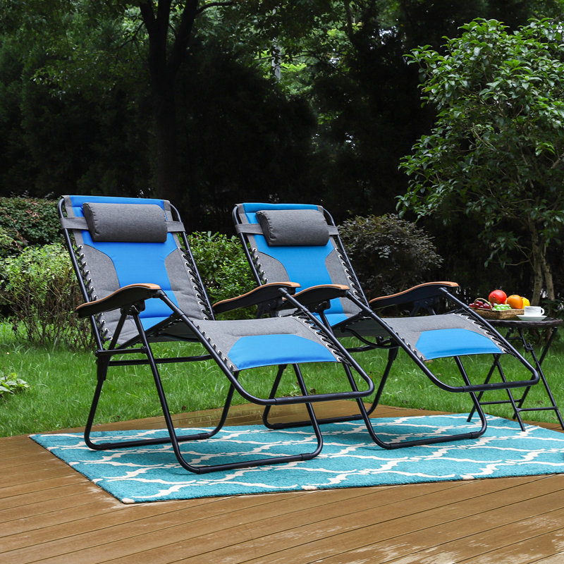 Syril Folding Zero Gravity Chair, Aqua Blue