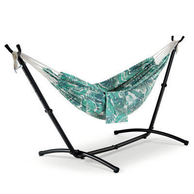 Palm Print Double Classic Hammock with Stand