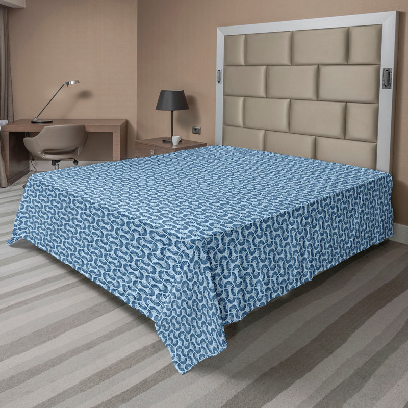 Drap plat moderne de style bohème Ambesonne, Bleu cadet pâle / motif abstrait bleu sarcelle