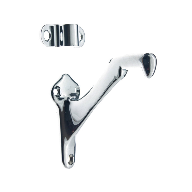 Solid Brass Hand Rail Bracket, Polished Chrome