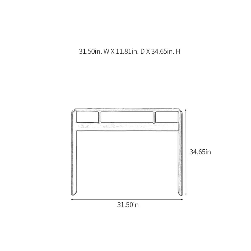 Console Retro Minimalist Art, H 34,65 po x l 31,5 po x P 11,81 po