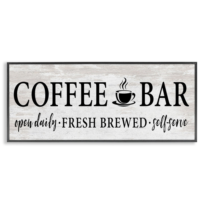 Plaque de café, Giclée encadrée noir minuit, H 10 po x l 24 po x P 1,5 po