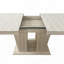 Table de salle à manger rectangulaire extensible pour 6 à 10 personnes - Motif de travertin veiné, 160 à 200 cm