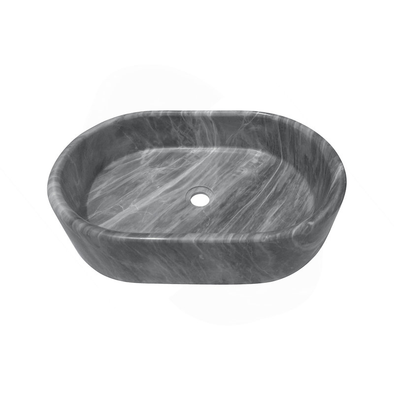 Vessel Sink, Oval-Shaped Sink For Bathroom, Gray