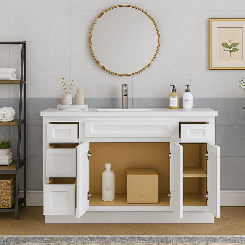 54" Single Bathroom Vanity Base Only, White