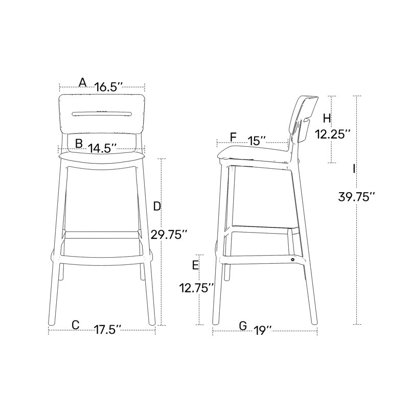 Tabouret de bar H 39,75 po Delron , Rouge
