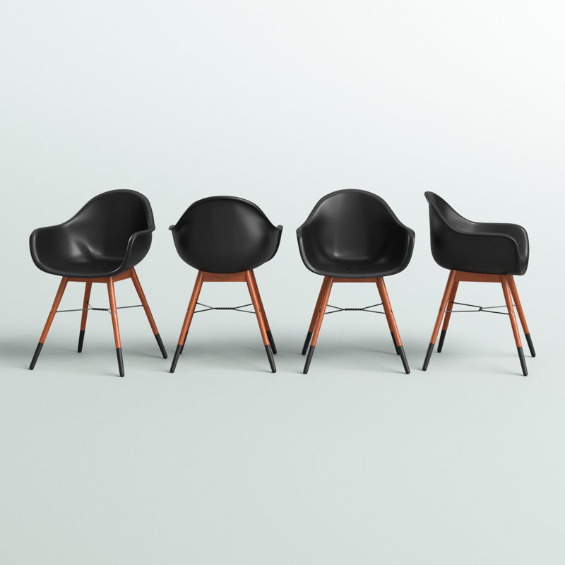 Ensemble de chaises noires avec coussins Karg