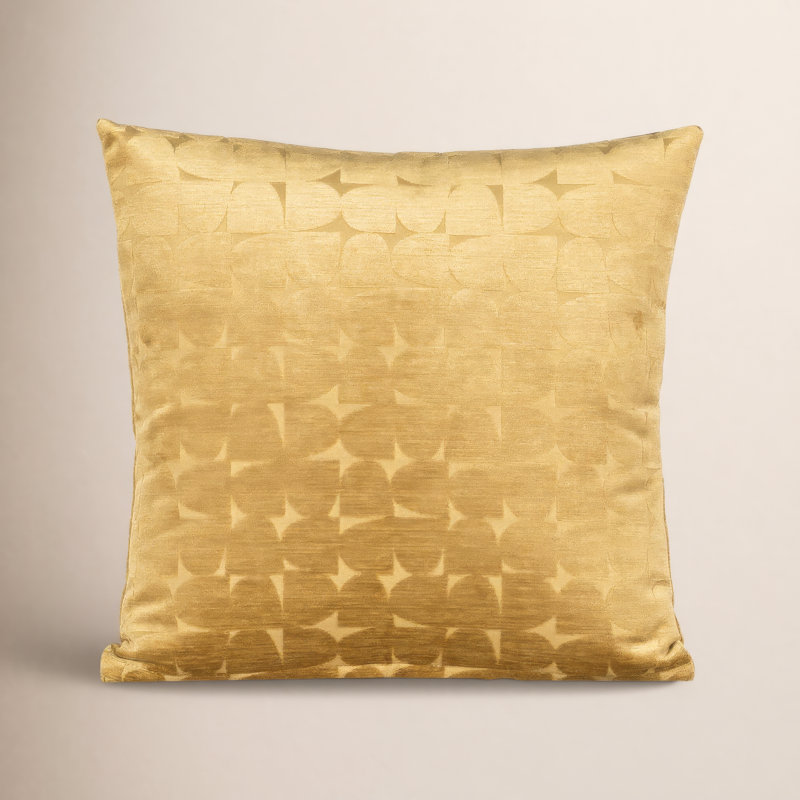Coussin Nouri, Plumes, Carré 16 po, Jaune