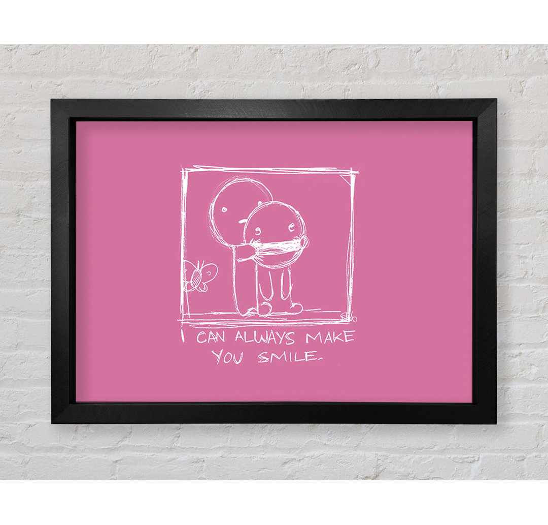 Hockingport Love Quote I Can Always Make You Smile Pink Framed Print Wall Art