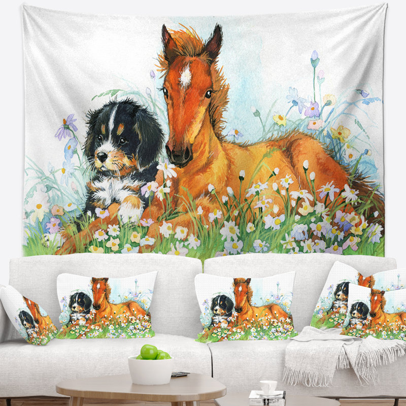 Tapisserie brun relax, H 50 po x l 60 po