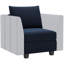 Module de siège simple avec accoudoirs en velours Allinson pour canapé modulaire Allinson-361484153