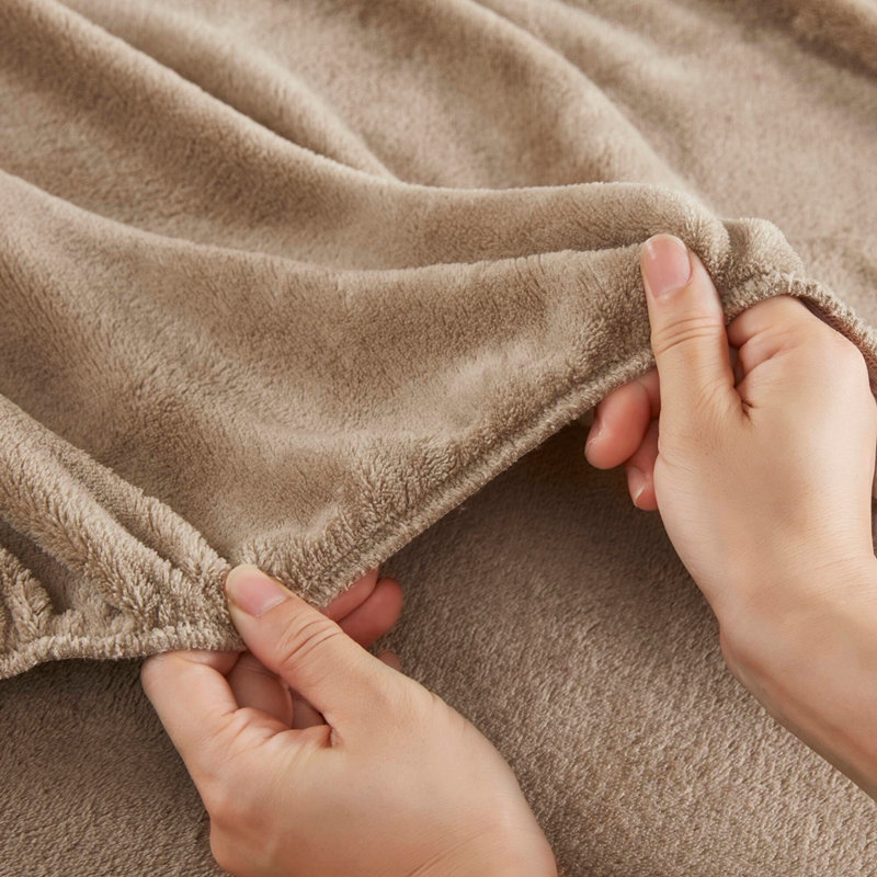 4 PCS King Micro Plush Sheet Set Taupe, King Sheet Set with 2 Pillowcases, Taupe