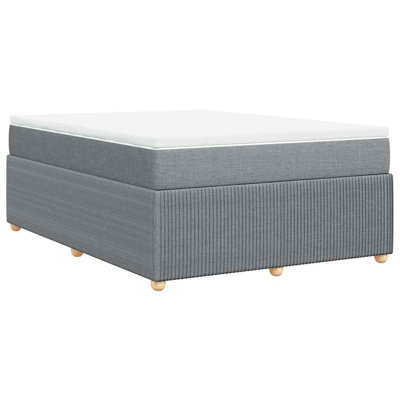 Vidaxl Box Spring Bed With Mattress Light Gray Twin Velvet