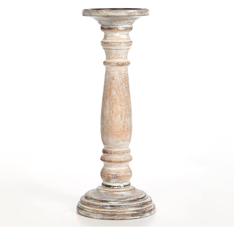Bougeoir de table, Brun, H 12 po x l 4,75 po x P 4,75 po