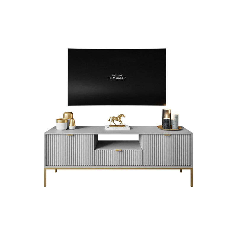 TV-Cabinet Leena 154 cm, Grey/Brown/Blue