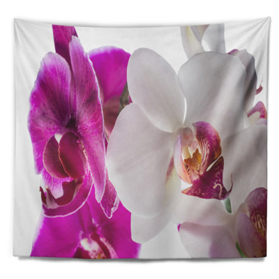 Tapisserie florale abstraite de fleurs d'orchidées