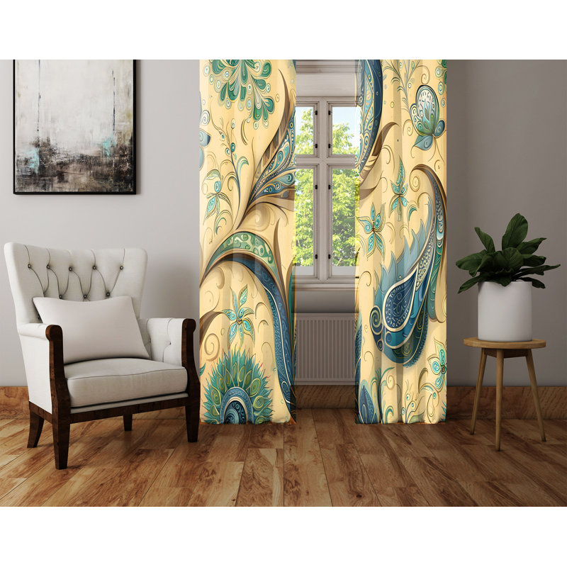 Paire de rideaux semi-transparents en polyester, L 56 po x L 78 po