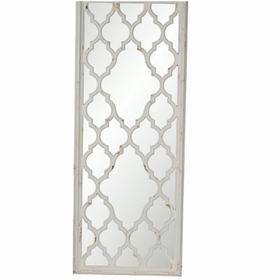 24" x 60" Brushed white floor mirror, full-length mirror, for bathroom, bedroom, living room use