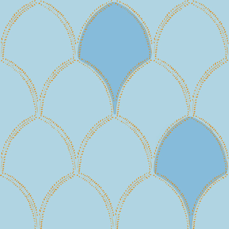 Susan Hable Geometric Wallpaper, Blue