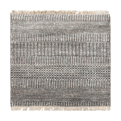 2'x2' Ivory Tibetan Modern Wool and  Silk Oriental Rug