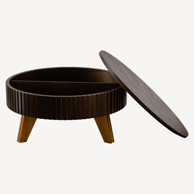 Round Coffee Table With Storage Space For Living Room And Office
