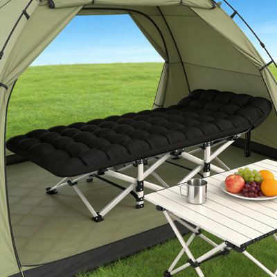 Folding Camping Cot With Mattress, 500 Lb Heavy-Duty Portable Sleeping Cot, Waterproof 1200D Oxford Fabric, Fast Setup Outdoor Cot For Camping, Guests & Office Use